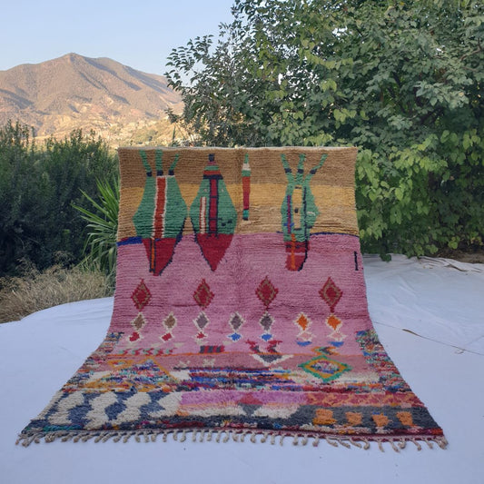 Moutra - Multicolored 6x9 Moroccan Rug Berber Boujad Handmade | 6'50x9'80 Ft | 198x299 cm - OunizZ