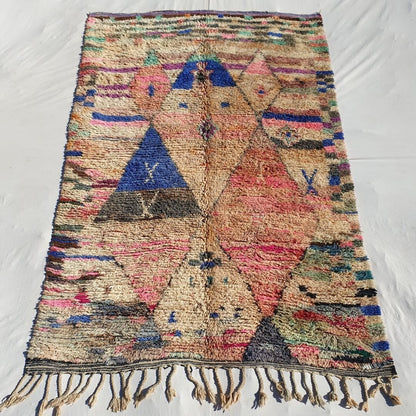 Mzena - Vintage Moroccan Peach 6x9 Rug | Authentic Berber Handmade Rug | 9'8x6'3 Ft | 200x300 cm - OunizZ