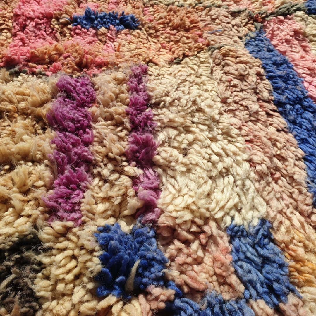 Mzena - Vintage Moroccan Peach 6x9 Rug | Authentic Berber Handmade Rug | 9'8x6'3 Ft | 200x300 cm - OunizZ