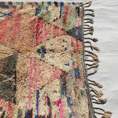 Mzena - Vintage Moroccan Peach 6x9 Rug | Authentic Berber Handmade Rug | 9'8x6'3 Ft | 200x300 cm - OunizZ