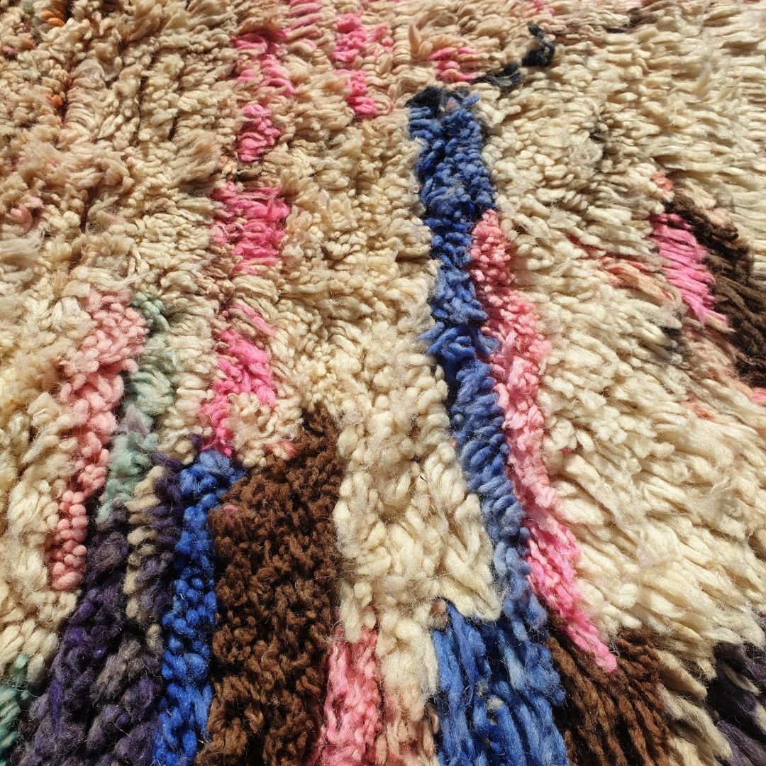 Mzena - Vintage Moroccan Peach 6x9 Rug | Authentic Berber Handmade Rug | 9'8x6'3 Ft | 200x300 cm - OunizZ