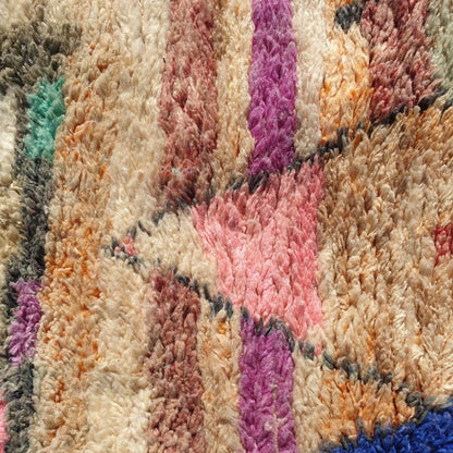 Mzena - Vintage Moroccan Peach 6x9 Rug | Authentic Berber Handmade Rug | 9'8x6'3 Ft | 200x300 cm - OunizZ