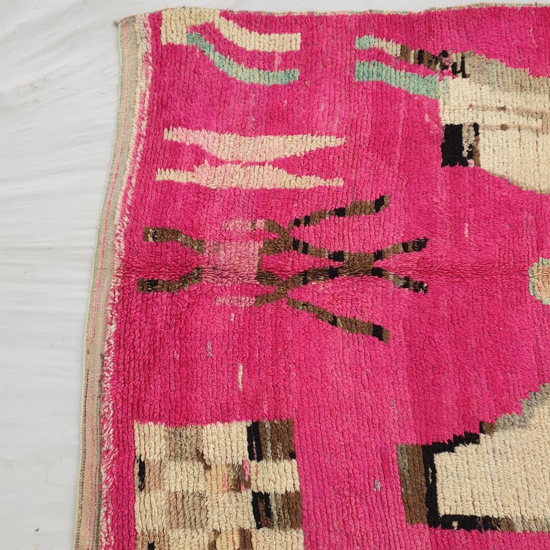 Nadea - Pink Boujad Moroccan Rug 5x8 | Handmade with 100% Authentic Wool | 8'60x5'90 Ft | 263x180 cm - OunizZ