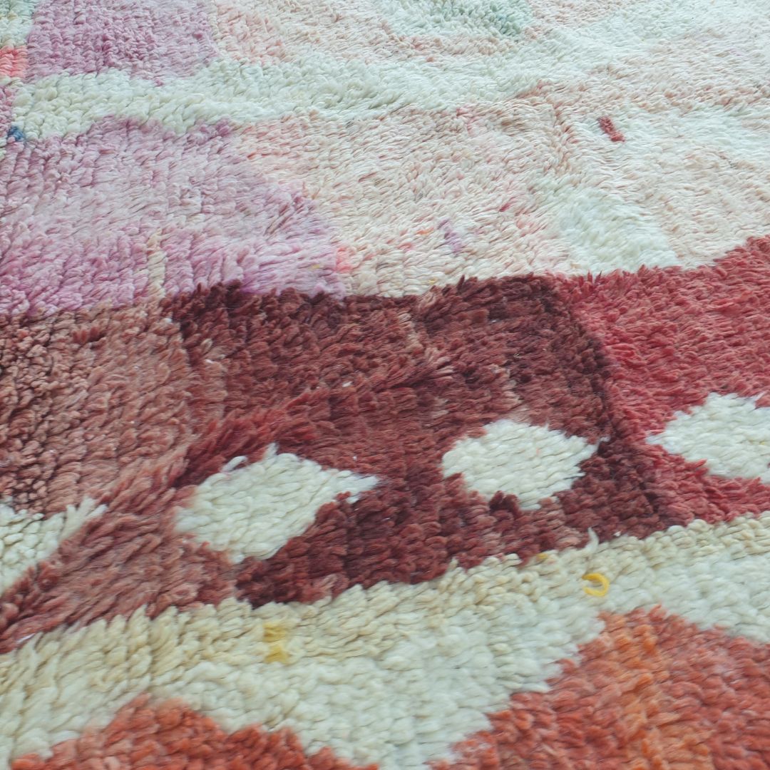 Nihna - Pastel Abstract 6x10 Boujad Moroccan Rug - Handwoven Soft Berber Wool Carpet | 6'14x10'04 Ft | 187x307 cm - OunizZ