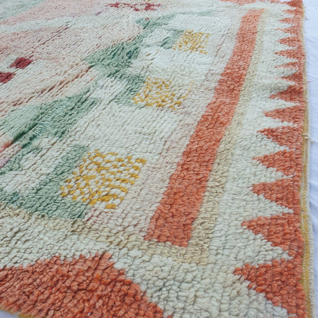 Nihna - Pastel Abstract 6x10 Boujad Moroccan Rug - Handwoven Soft Berber Wool Carpet | 6'14x10'04 Ft | 187x307 cm - OunizZ