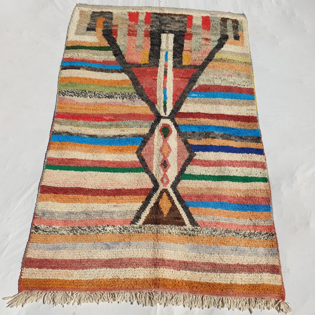 Nzira - Boujad 5x8 Moroccan Rug | Colorful Berber Handmade Bedroom Carpet | 8'60x5'40 Ft | 262x165 cm - OunizZ