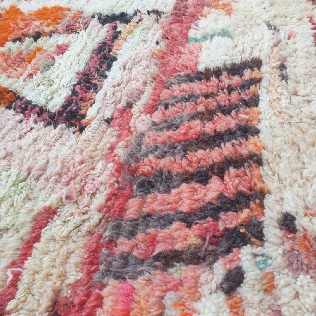 Oueca – 6x10 Moroccan Rug – Warm Terracotta Abstract Boujad Berber Handwoven Tribal Carpet | 6'5"x9'8" Ft | 197x296 cm - OunizZ