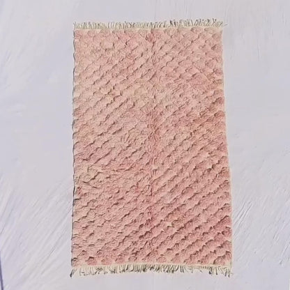 Hanna - 5x8 Soft Pink Moroccan Shag Rug - Luxury Beni Mrirt Wool Rug | 5'28x8'31 ft - 161x253 cm