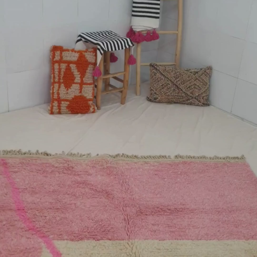 Tilpasset TOUIBA | 6x8 fot | Marokkansk fargerikt teppe | 100% ull håndlaget