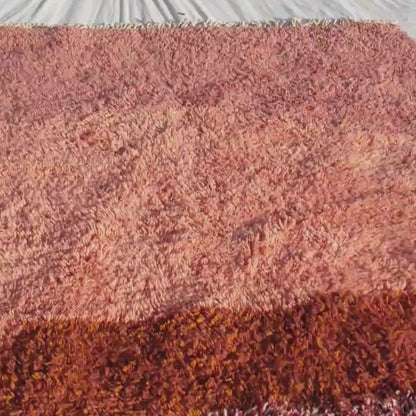 Lavme | Peach Pink Moroccan Rug 7x10 Beni Ourain Ultra Soft | Authentic Berber wool Beni Rug | 7'19x10' Ft | 219x303 cm