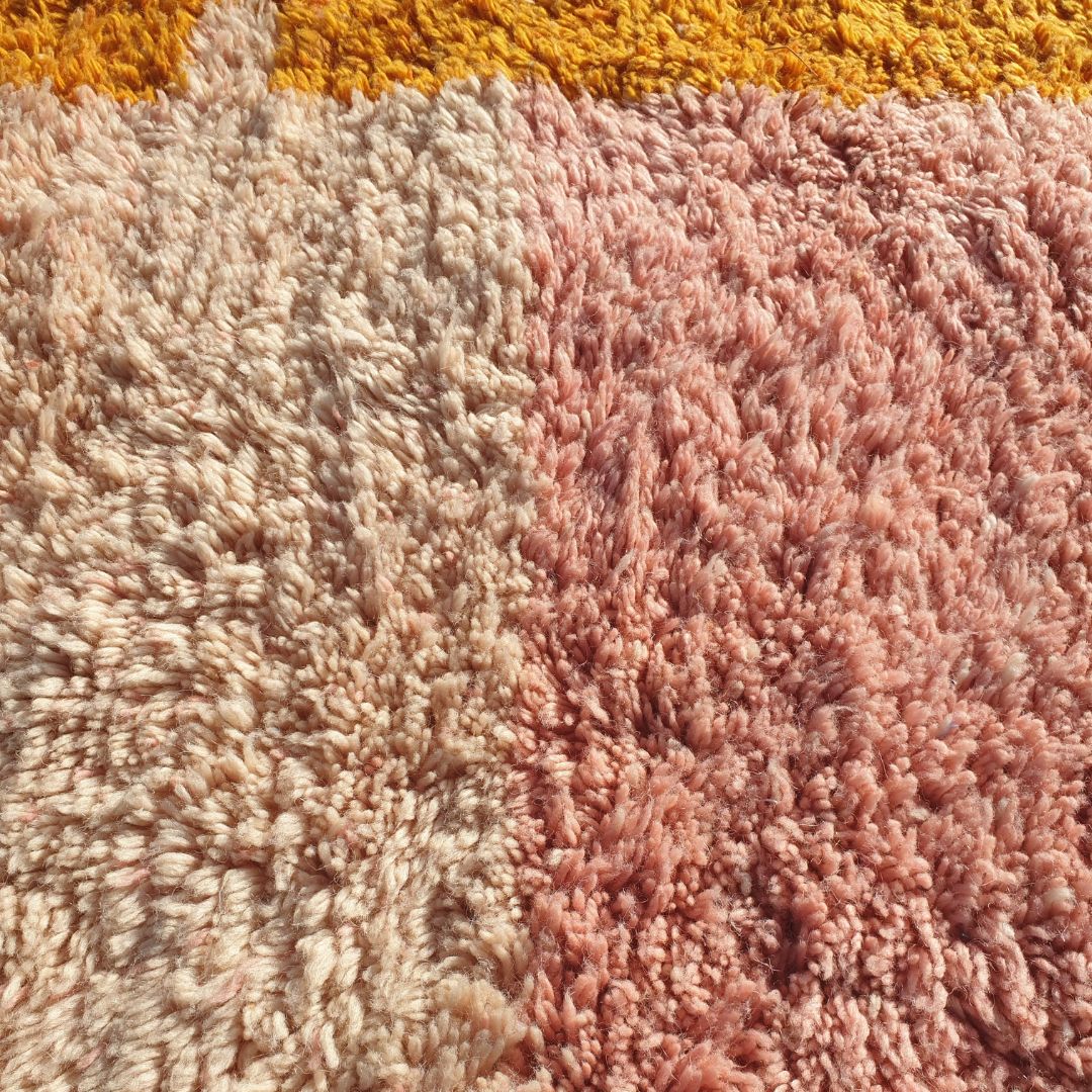 Moroccan Rug 6x10 Pink & Orange Berber Beni Ourain for Living Room or Bedroom