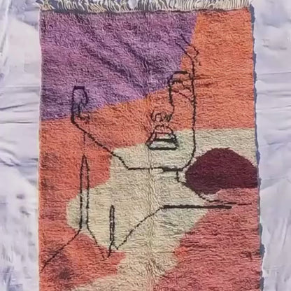 Kissmi - Abstract Beni Mrirt Luxurious 6x9 Moroccan Rug Ultra Soft & Thick | Berber Handmade Wool Carpet | 6'9"x9'4" Ft | 207x285 cm