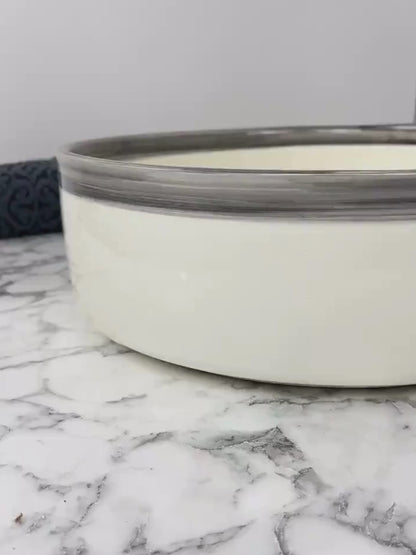 Seoul - Håndlavet marokkansk keramisk vask - minimalistisk hvidt badeværelsesfartøjsvaske - (ETMMT)