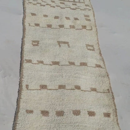 White Moroccan Runner Rug Ultra Soft Beni Ourain