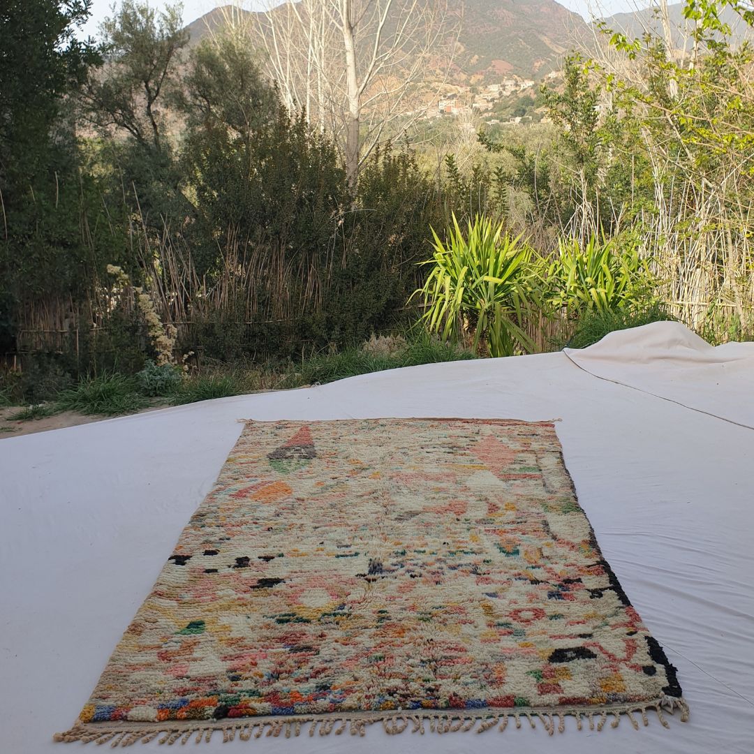 Rjana - Boujad Rug 6x9 Moroccan Handmade | Authentic Berber Living room & Bedroom Rug | 6'40x9'68 Ft | 195x295 cm - OunizZ