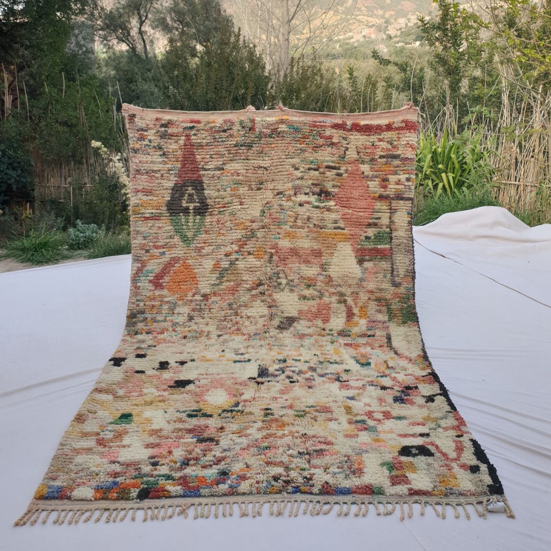 Rjana - Boujad Rug 6x9 Moroccan Handmade | Authentic Berber Living room & Bedroom Rug | 6'40x9'68 Ft | 195x295 cm - OunizZ