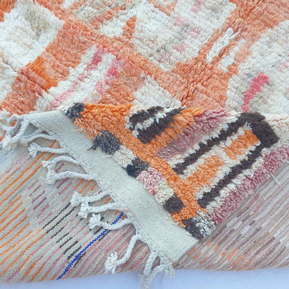 Rjani - Vibrant Pink Orange Boujad Rug 6x9 ft - Handwoven Colorful Moroccan Berber Area Rug for Boho Living Room | 6'30x9'88 Ft | 192x301 cm - OunizZ