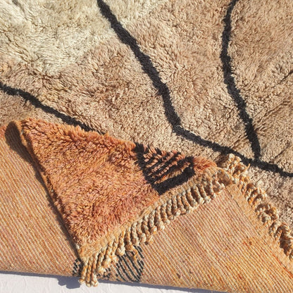 Rkia | Ultra Soft Orange Beni Ourain 6x9 Moroccan Rug | Authentic Berber High Pile wool Rug | 6'79x9'58 Ft | 207x292 cm - OunizZ