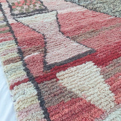 Sabeha - Vibrant 6x10 Pink Coral Red Boujad Moroccan Rug - Handwoven Berber Wool Carpet | 6'70x10'27 Ft | 204x313 cm - OunizZ