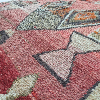 Sabeha - Vibrant 6x10 Pink Coral Red Boujad Moroccan Rug - Handwoven Berber Wool Carpet | 6'70x10'27 Ft | 204x313 cm - OunizZ