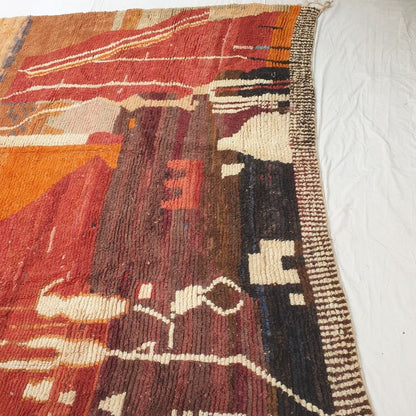 Sakhtra | 9x12 Moroccan Rug - Large Vibrant Boujad Berber Abstract Handwoven Carpet | 9'8"x12'5" Ft | 295x380 cm - OunizZ