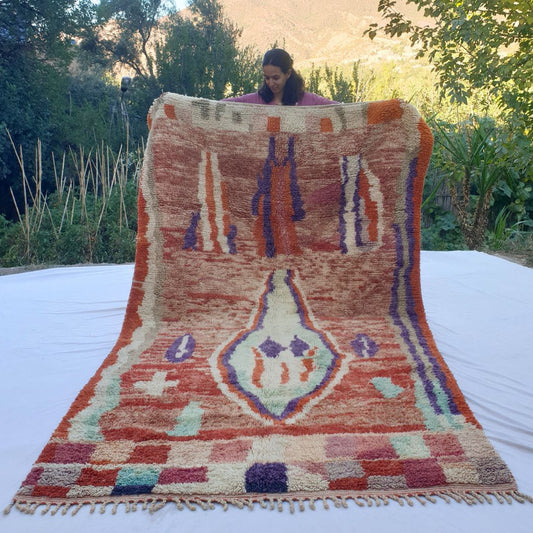 Salika - Vibrant 6x10 Boujad Moroccan Rug - Handwoven Colorful Berber Wool Carpet for Living Room | 6'23x10'17 Ft | 190x310 cm - OunizZ