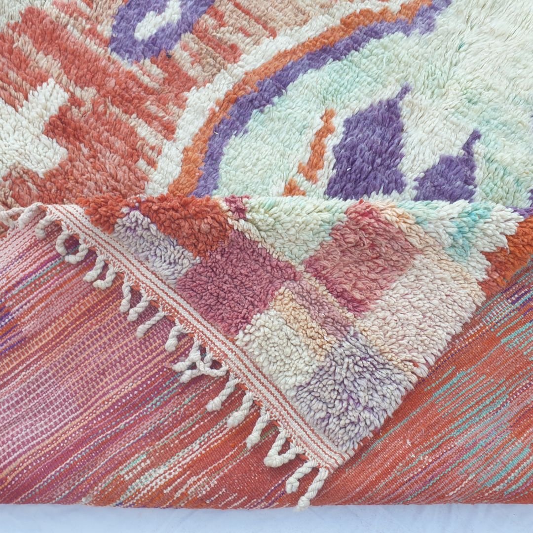 Salika - Vibrant 6x10 Boujad Moroccan Rug - Handwoven Colorful Berber Wool Carpet for Living Room | 6'23x10'17 Ft | 190x310 cm - OunizZ