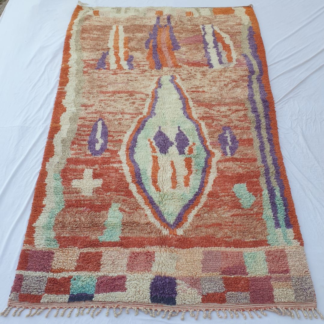 Salika - Vibrant 6x10 Boujad Moroccan Rug - Handwoven Colorful Berber Wool Carpet for Living Room | 6'23x10'17 Ft | 190x310 cm - OunizZ