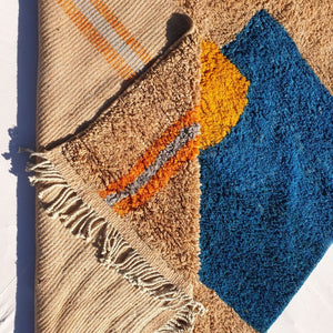 Samira | Peach Moroccan Rug 6x9 Beni Ourain Soft & Thick | Authentic High Pile Berber Beni Rug 100% Wool | 6'69x9'94 Ft | 204x303 cm - OunizZ