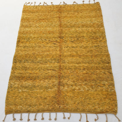 Sarkla | Golden Yellow Moroccan Rug 6x9 Soft Beni Ourain | Handmade Berber Wool Carpet | 6'96x9'61 Ft | 212x293 cm - OunizZ