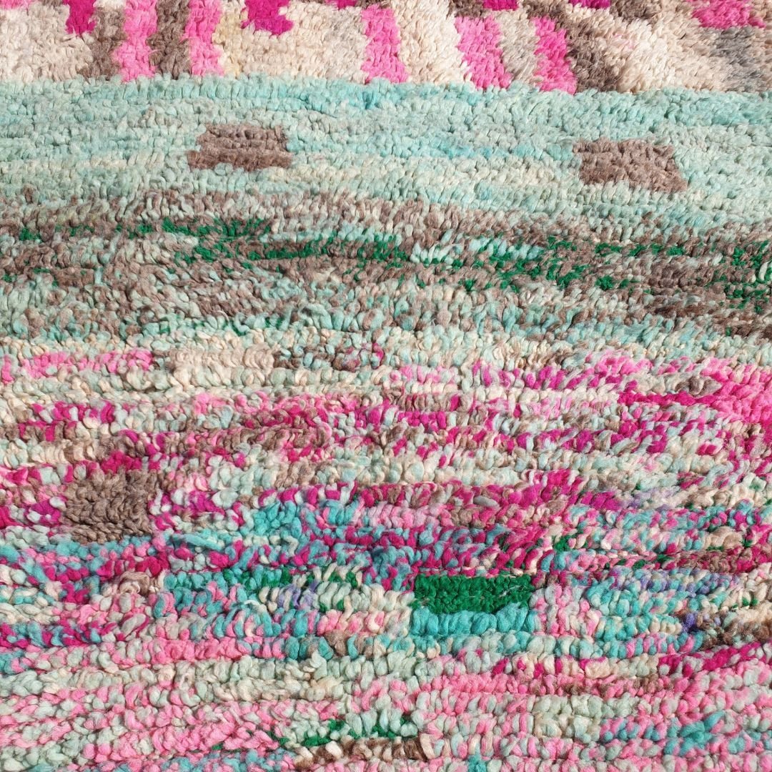 Sghira - Beige Pink Vintage Moroccan Rug 6x10 | Berber Authentic Handmade Wool Carpet | 6x10 Ft | 185x300 cm - OunizZ