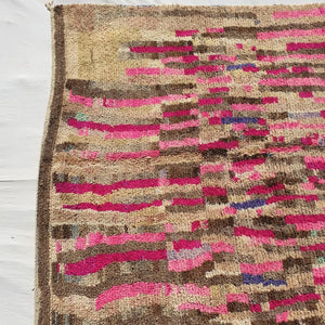 Sghira - Beige Pink Vintage Moroccan Rug 6x10 | Berber Authentic Handmade Wool Carpet | 6x10 Ft | 185x300 cm - OunizZ