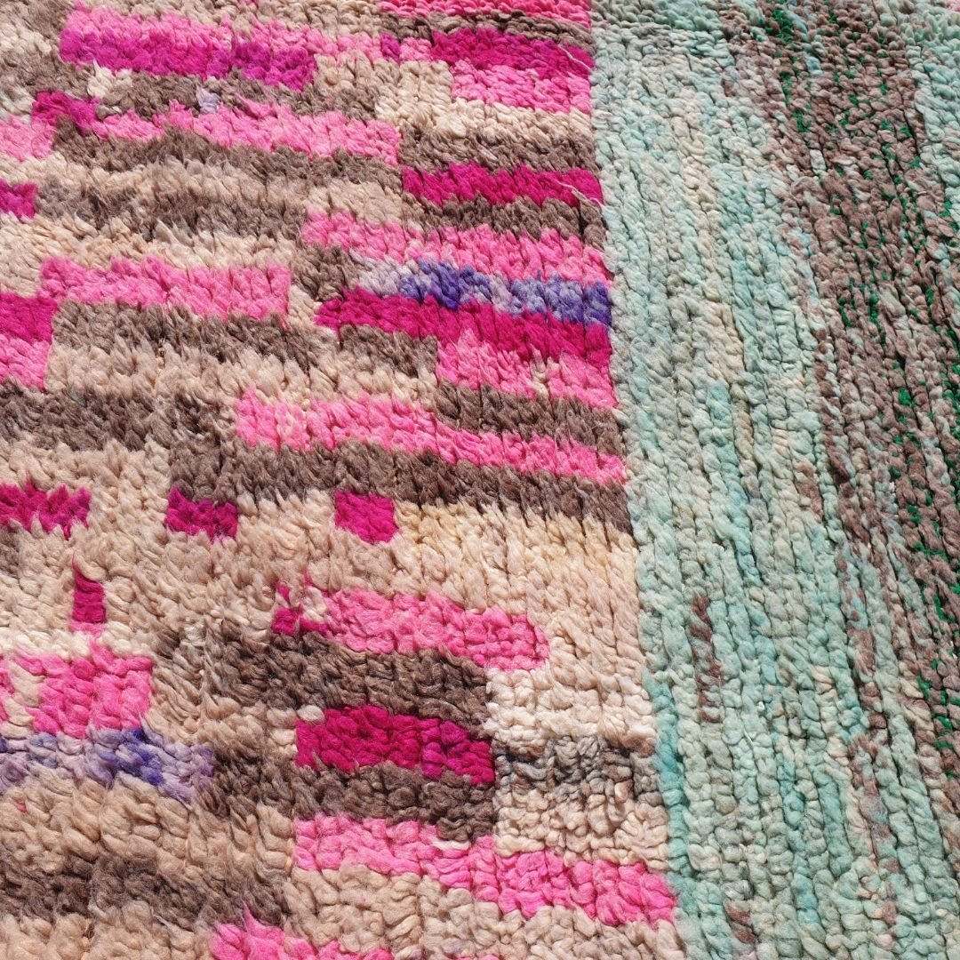 Sghira - Beige Pink Vintage Moroccan Rug 6x10 | Berber Authentic Handmade Wool Carpet | 6x10 Ft | 185x300 cm - OunizZ