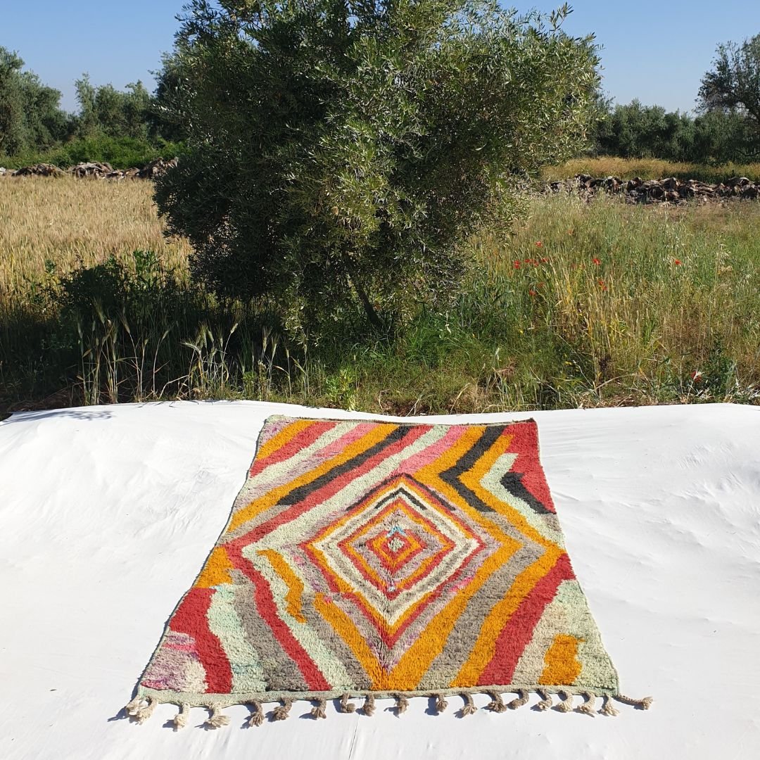 Silta - Boujad Moroccan Colorful Rug 5x8 | Berber Handmade with 100% Wool | 5'1x8'5 Ft | 155x258 cm - OunizZ