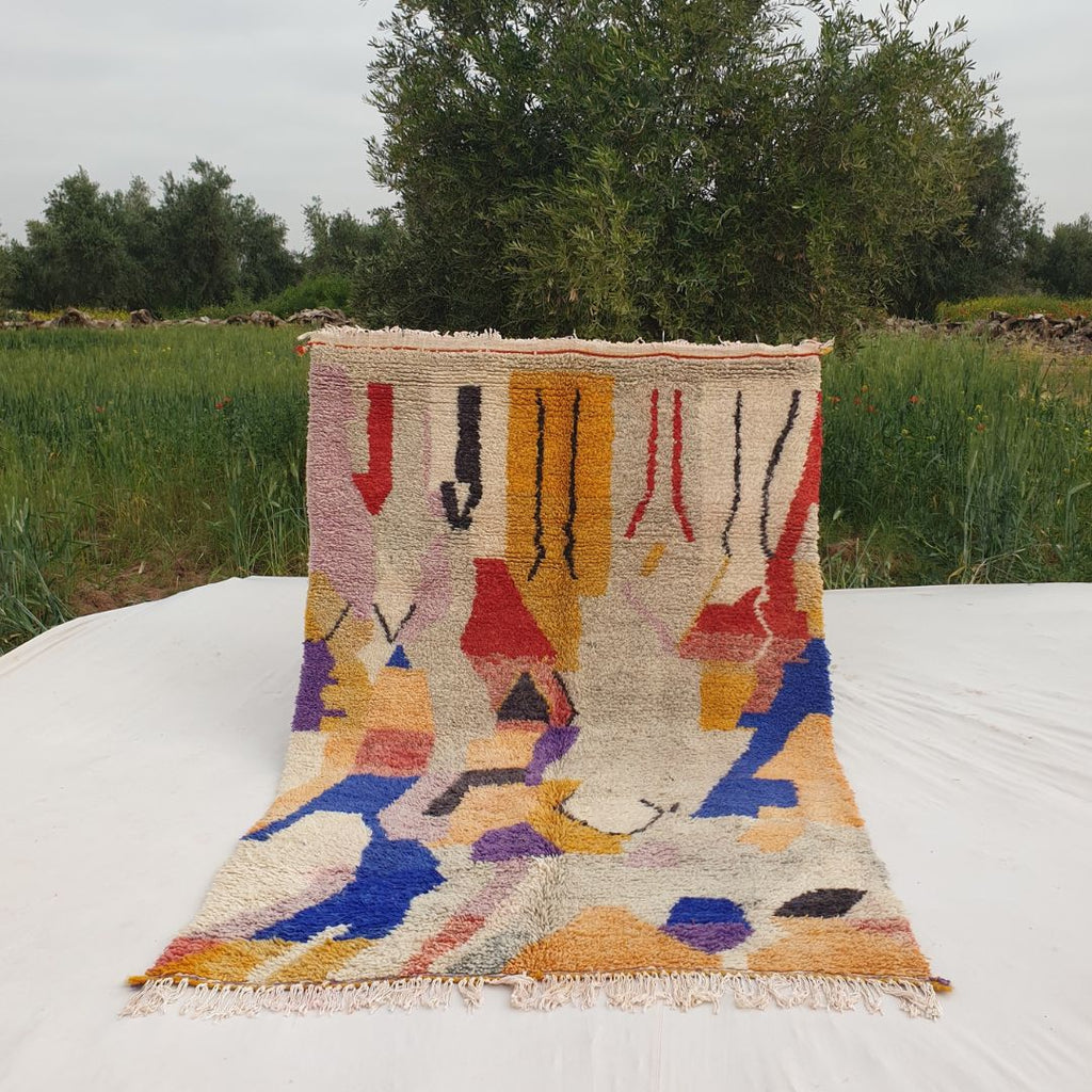 Simagoun - Boujad Rug 5x8 Colorful Wool Moroccan Handmade | 8x5'4 Ft | 2,43x1,63 m - OunizZ