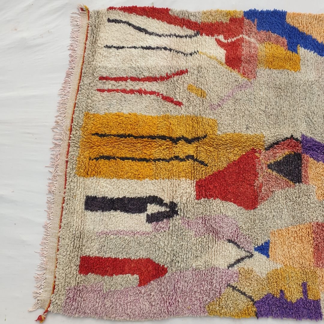 Simagoun - Boujad Rug 5x8 Colorful Wool Moroccan Handmade | 8x5'4 Ft | 2,43x1,63 m - OunizZ