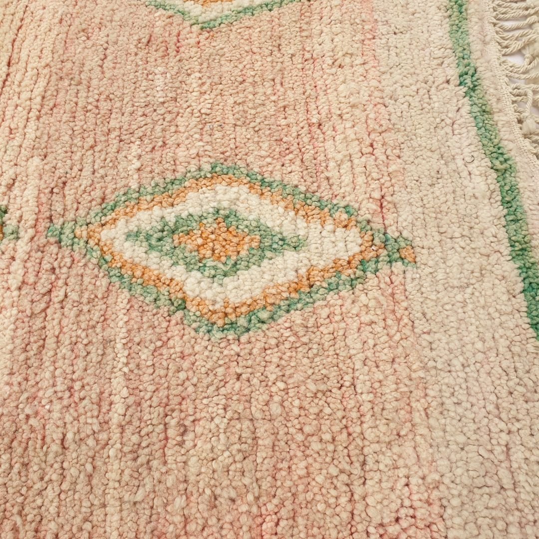 Tagna - Pink Moroccan Rug 6x10 Berber Handmade | 6'62x10'66 Ft | 202x325 cm - OunizZ