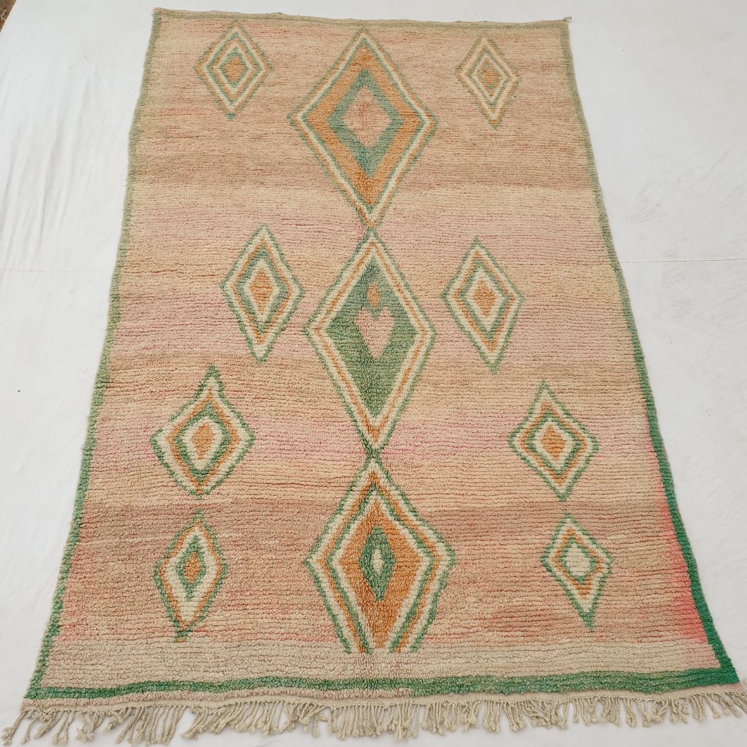 Tagna - Pink Moroccan Rug 6x10 Berber Handmade | 6'62x10'66 Ft | 202x325 cm - OunizZ