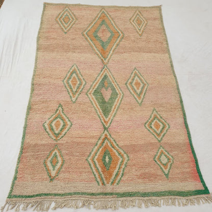 Tagna - Pink Moroccan Rug 6x10 Berber Handmade | 6'62x10'66 Ft | 202x325 cm - OunizZ