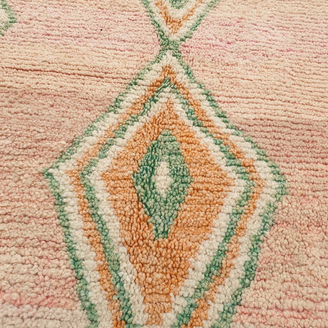 Tagna - Pink Moroccan Rug 6x10 Berber Handmade | 6'62x10'66 Ft | 202x325 cm - OunizZ