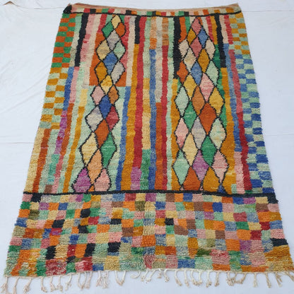 Talka | Colorful Beni Ourain 6x9 Moroccan Rug | Handmade Berber Wool Carpet | 6'76x9'55 Ft | 206x291 cm - OunizZ