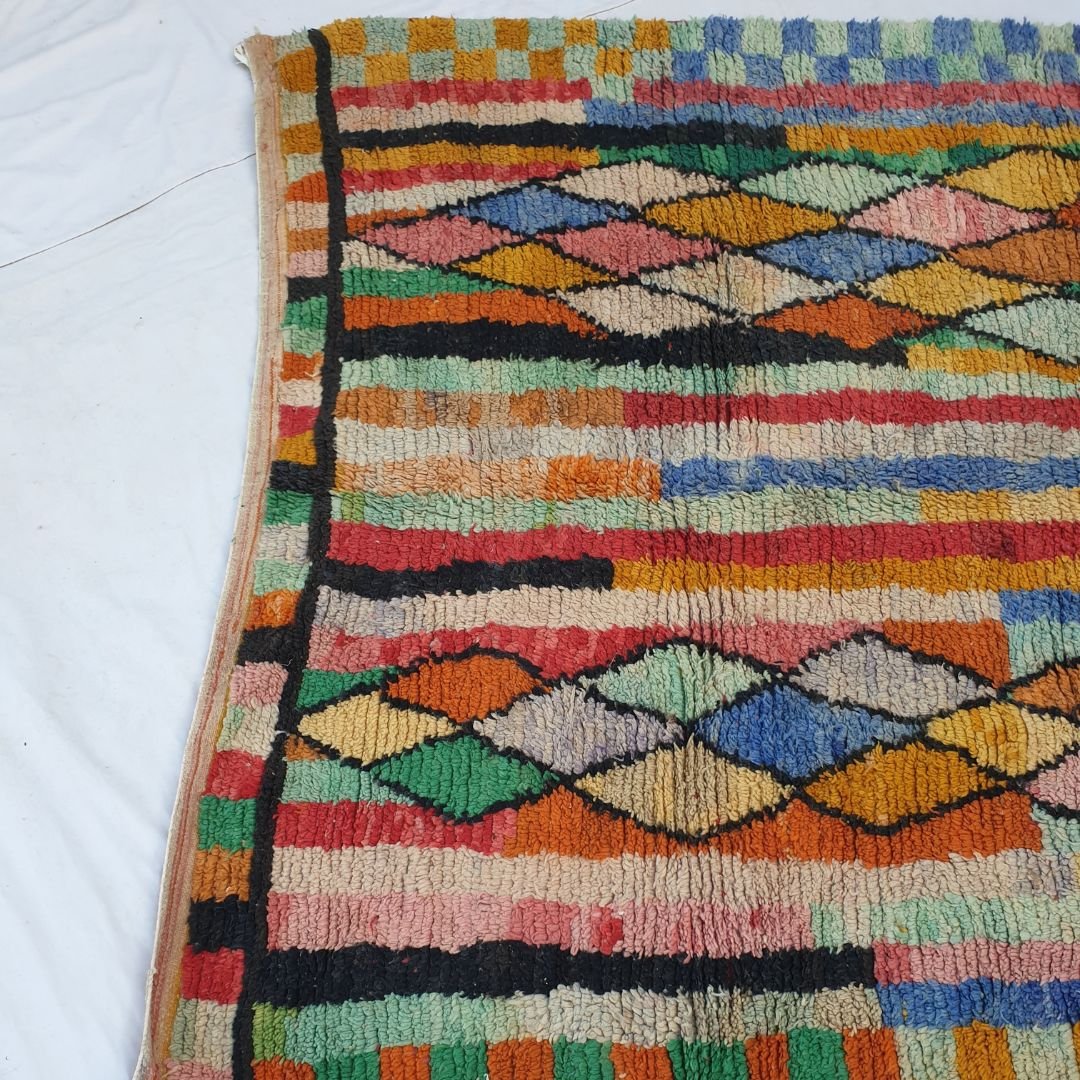 Talka | Colorful Beni Ourain 6x9 Moroccan Rug | Handmade Berber Wool Carpet | 6'76x9'55 Ft | 206x291 cm - OunizZ