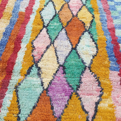 Talka | Colorful Beni Ourain 6x9 Moroccan Rug | Handmade Berber Wool Carpet | 6'76x9'55 Ft | 206x291 cm - OunizZ