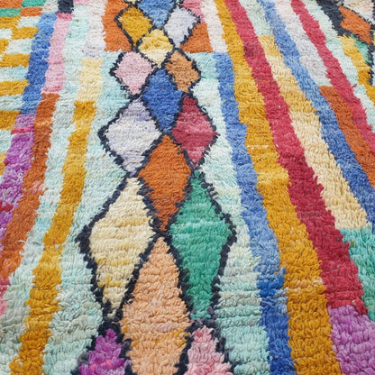 Talka | Colorful Beni Ourain 6x9 Moroccan Rug | Handmade Berber Wool Carpet | 6'76x9'55 Ft | 206x291 cm - OunizZ