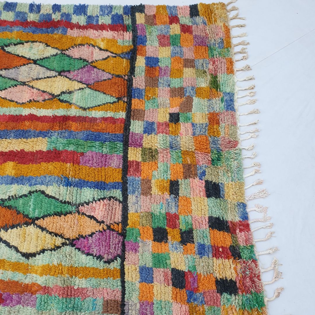 Talka | Colorful Beni Ourain 6x9 Moroccan Rug | Handmade Berber Wool Carpet | 6'76x9'55 Ft | 206x291 cm - OunizZ