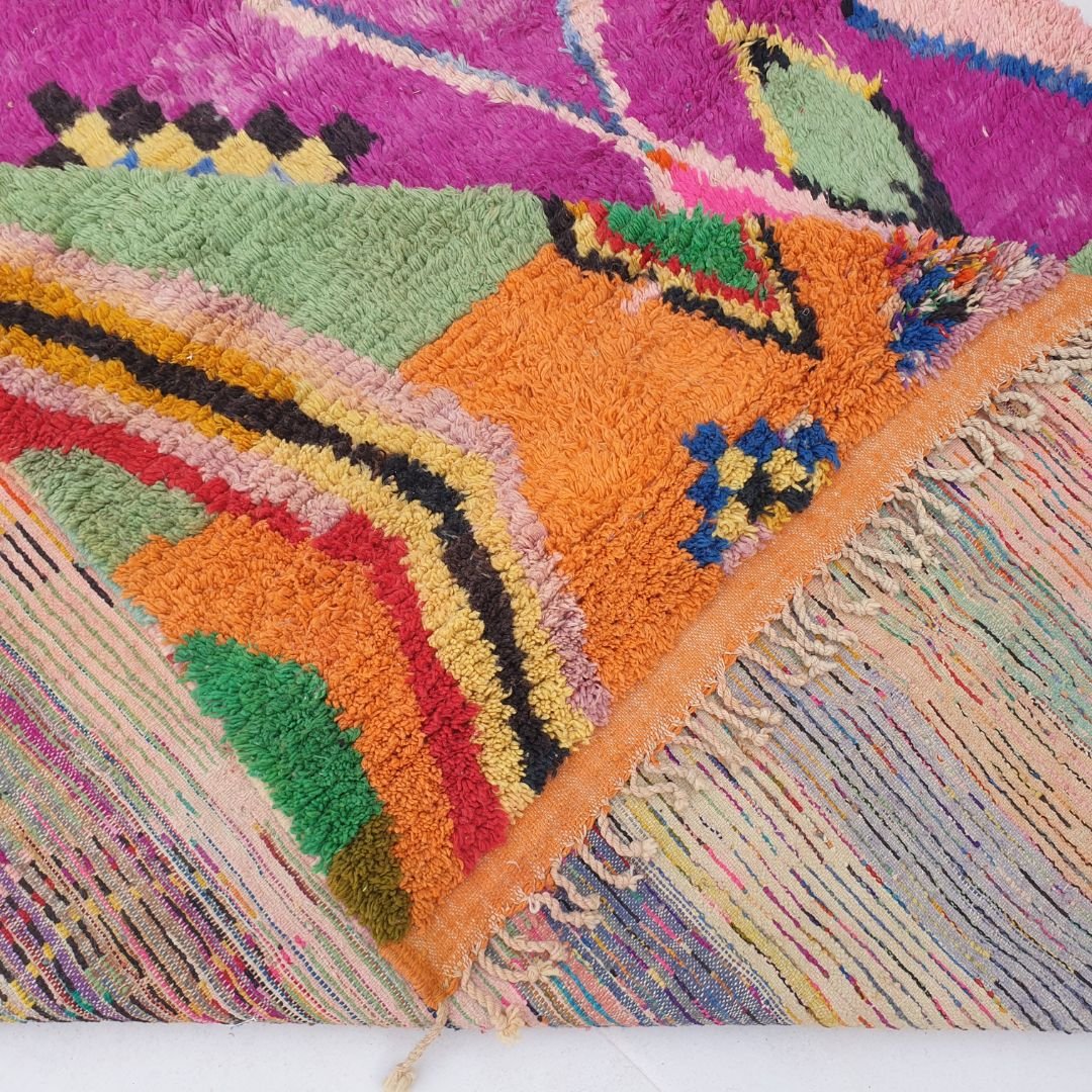 Taruba | Multicolored Moroccan Rug 10x12 | Authentic Handmade Boujad Berber Living room Rug | 9'94x12'76 Ft | 303x380 cm - OunizZ