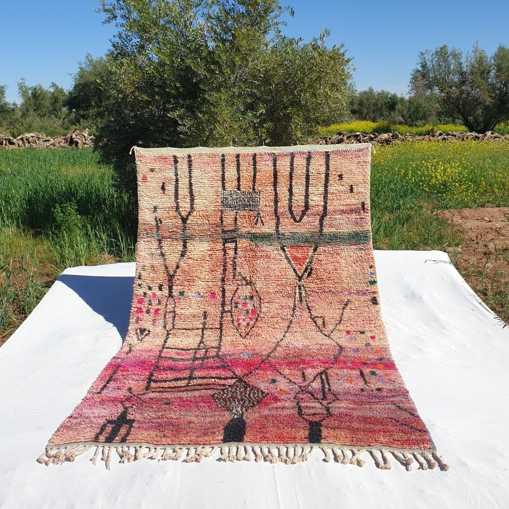 Tayka - MOROCCAN RUG 6x10 BOUJAAD Authentic Berber Rug | Handmade Living room Carpet | 9'97x6'46 Ft | 304x197 cm - OunizZ