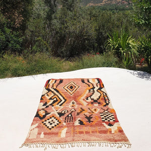 Tialna - Red Moroccan Rug 5x8 Boujad Berber | Authentic Berber Living room & Bedroom Rug | 4'92x8'13 Ft | 150x248 cm - OunizZ