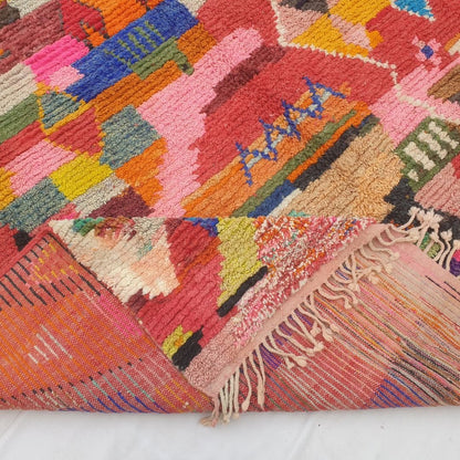 Tmaca - 10x12 Moroccan Rug - Cream Multicolor Stripe Patchwork Boujad Berber Handwoven Wool Carpet | 10'2"×12'5" Ft | 311×380 cm - OunizZ