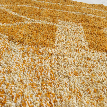 Tricia | Yellow Moroccan Rug 6x9 - Handmade Beni Ourain Wool Rug | 6'63x9'29 ft | 202x283 cm - OunizZ